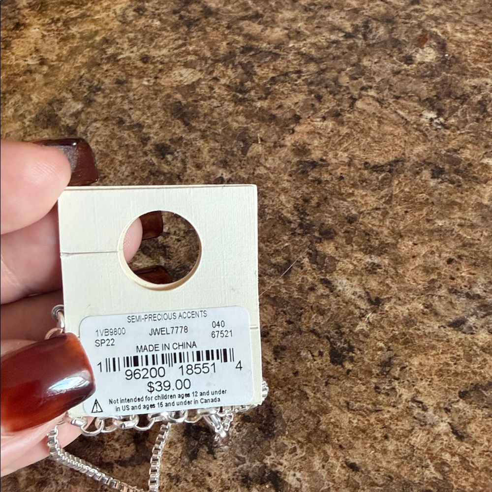 Lucky Brand Silver Geometric Pendant Necklace - Picture 3 of 3